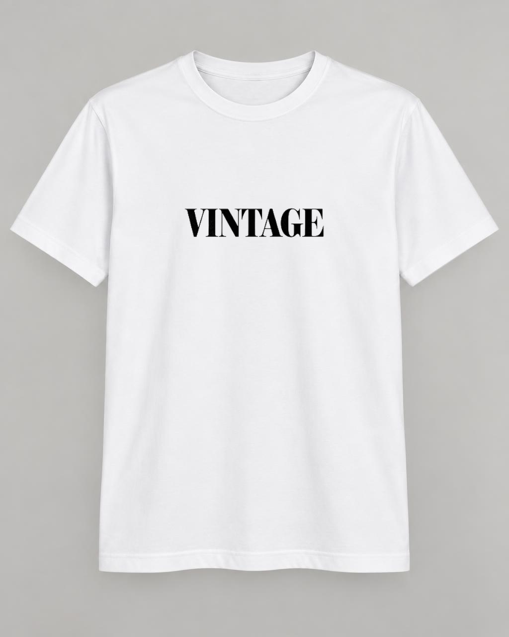 Vintage T-shirt in White, front view