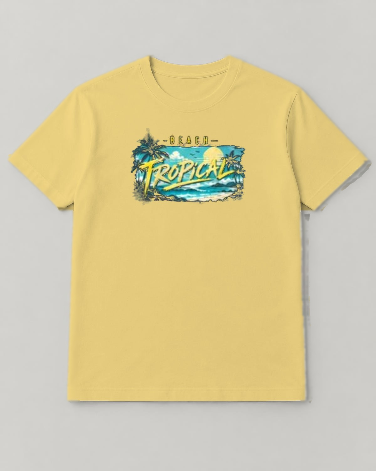Beach Tropical T-shirt in Yellow, thumbnail