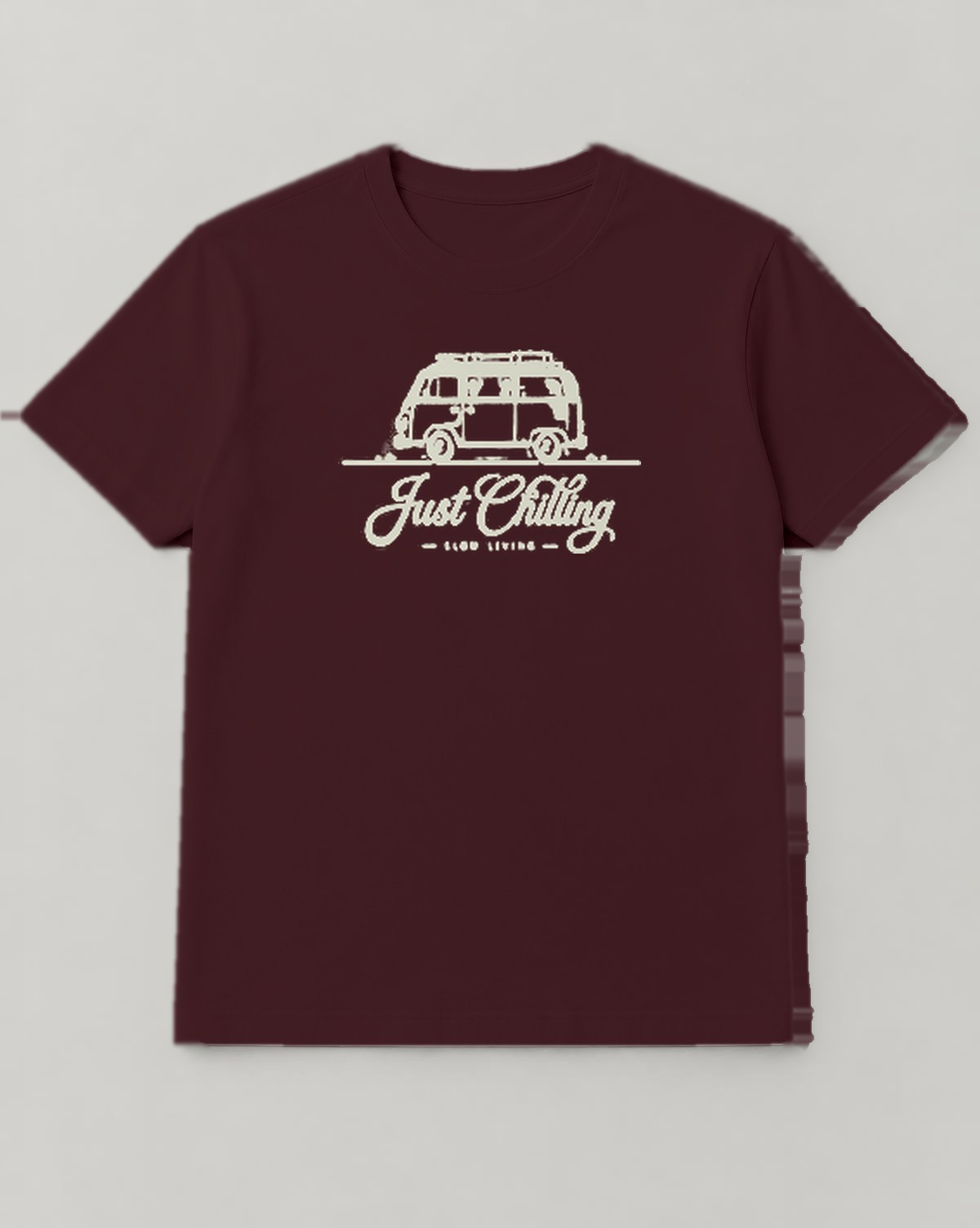 Just Chilling T-shirt in Burgundy, thumbnail